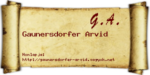 Gaunersdorfer Arvid névjegykártya